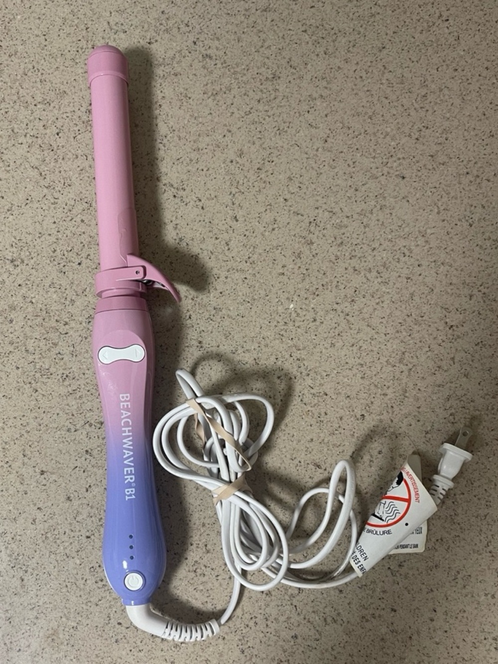 Beachwaver B1 Self-Rotating Curling Iron 1” Pink Purple